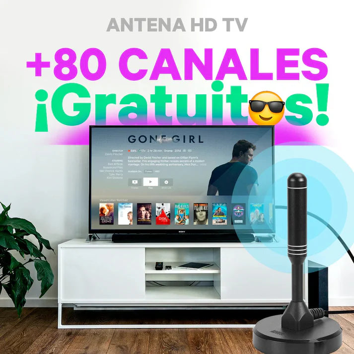 Antena fácil uso 4K +80 canales GRATIS
